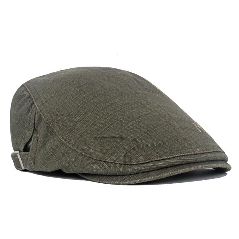 Frühling Sommer Baskenmütze Herren Baumwolle Zeitungsjunge Mütze Brief bestickt Forward Cap Outdoor Sonnenhut