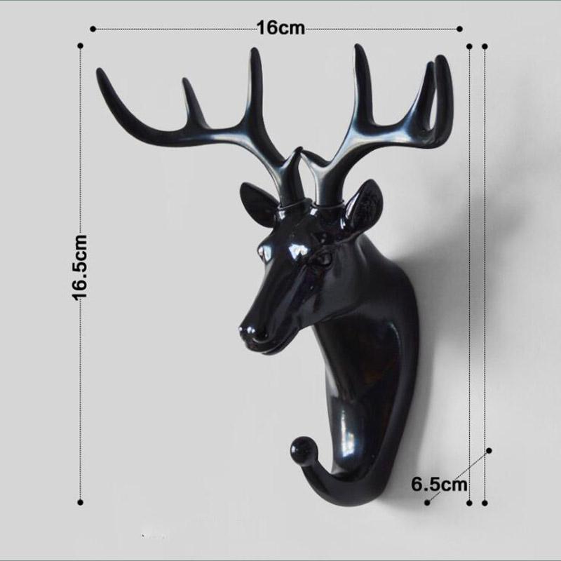 Wall Hanging Hook Vintage Deer Head Animal for Hanging Clothes Hat Scarf Key Deer Horns Hanger Rack Wall Decoration