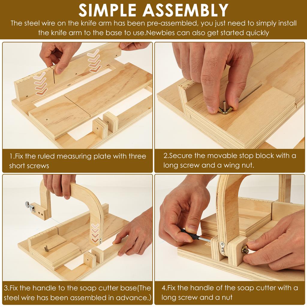 Holz Seifenschneider Verstellbarer Draht Handgemachte Seifenherstellung Hobel Mehrzweck DIY Kerzen Trimmer Käse Butter Brot Schneidewerkzeug