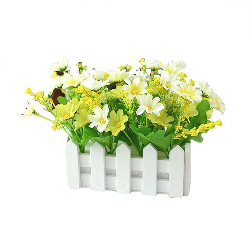 1 Bouquet Artificial Flowers Wooden Fence Garden DIY Stage Party Stage Decor Christmas Ornament