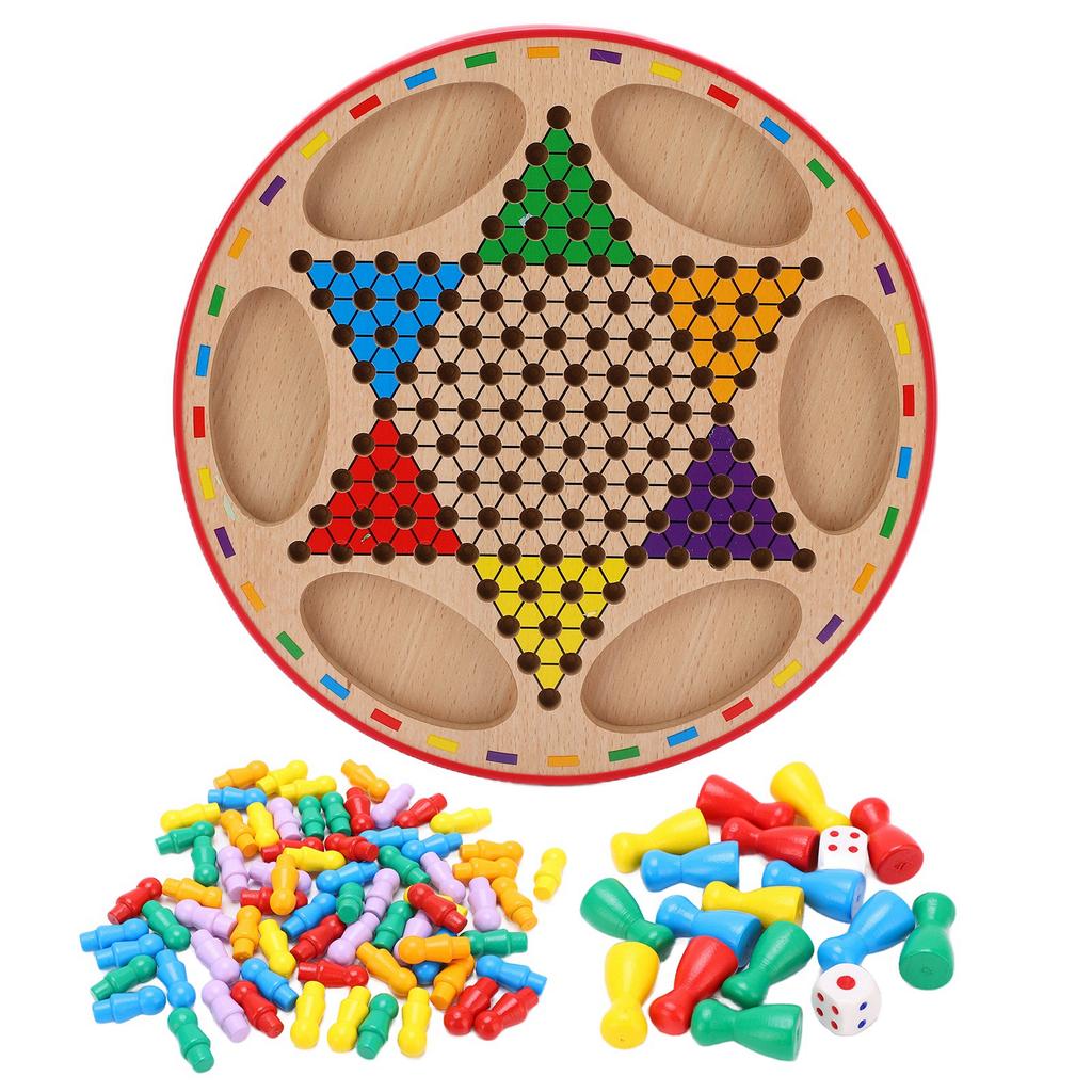 2 in 1 Dame Halma Sicher Pädagogisch Eltern-Kind-Interaktion Puzzle Kinderspielzeug