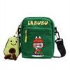 LABUBU canvas bag LABUBU peripheral small square bag doll nylon canvas lightweight simple versatile crossbody bag