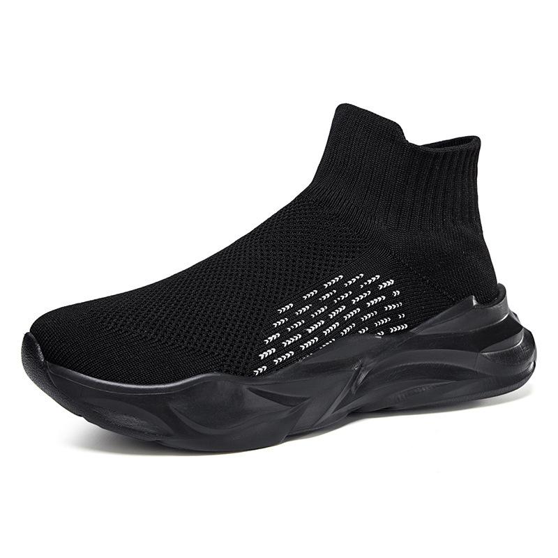 2025 autumn new medium tube socks shoes one pedal large size elastic socks shoes high top casual sports couple shoes