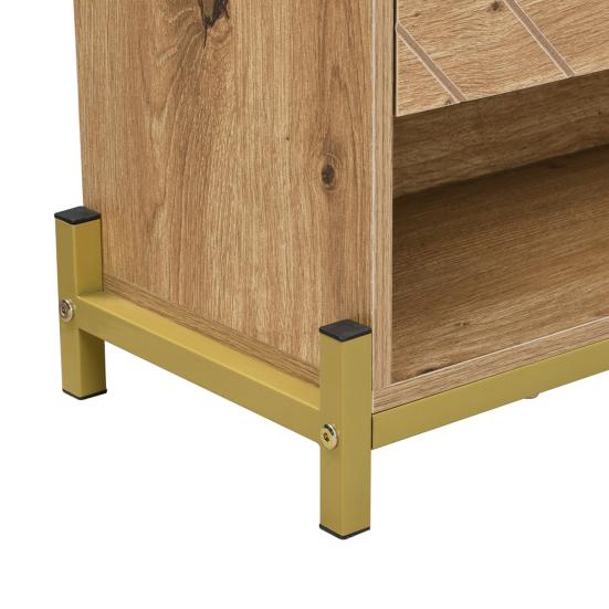 Shoe Rack Modern In Wood Look 4-Door Cabinet Space-Saving Storage Sideboard Cabinet for Entrance Areas Hallways or Corridors Sturdy and Stylish