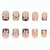 24Pcs 3D Embossed Carved Press‑on Nails European French Leopard Print Y2K Fake Nails Cool Girl Artificial Nail Tips for Party Wear