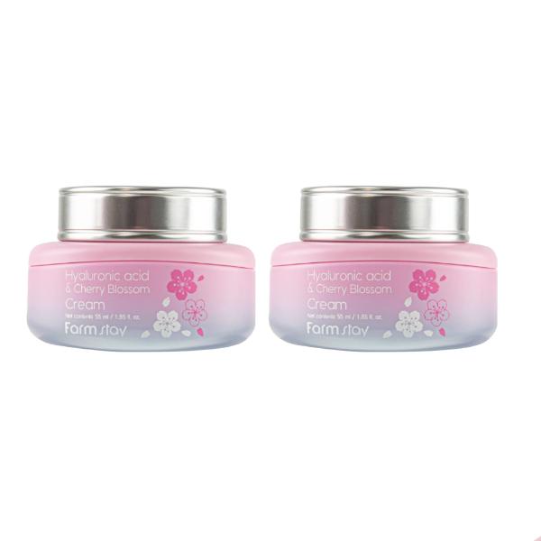 FarmStay Hyaluronsäure- und Kirschblüten-Toner 150 ml, Emulsion 120 ml, Serum 35 ml, Creme 55 ml  (15 Optionen)