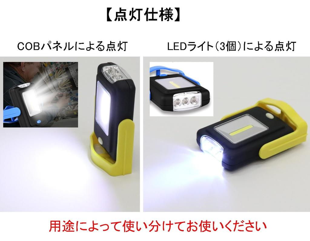 Set of 2 LED Flashlights for Outdoor and Walking (Blue & Yellow) Battery-Operated, COB, Stand-Mounted, Hanging, Handheld, Use, Emergency,