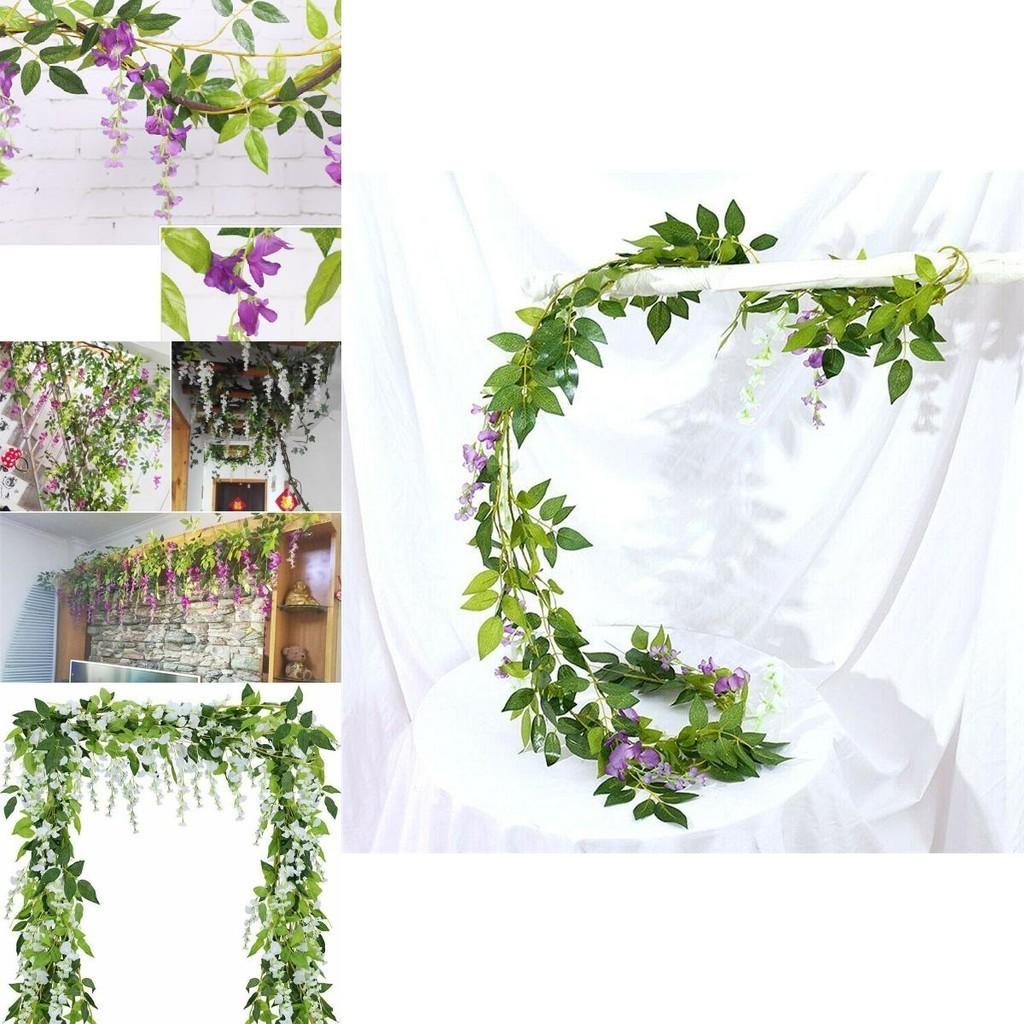 Exquisite 2x Artificial Wisteria Flower Vine Ideal For Elegant Indoor And Outdoor Decoration