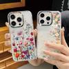 Luxury Garden Flower Case For iPhone 15 Pro Max Coque iPhone 11 12 13 14 16 Pro Max Plating Lens Clear Soft Silicone Back Cover