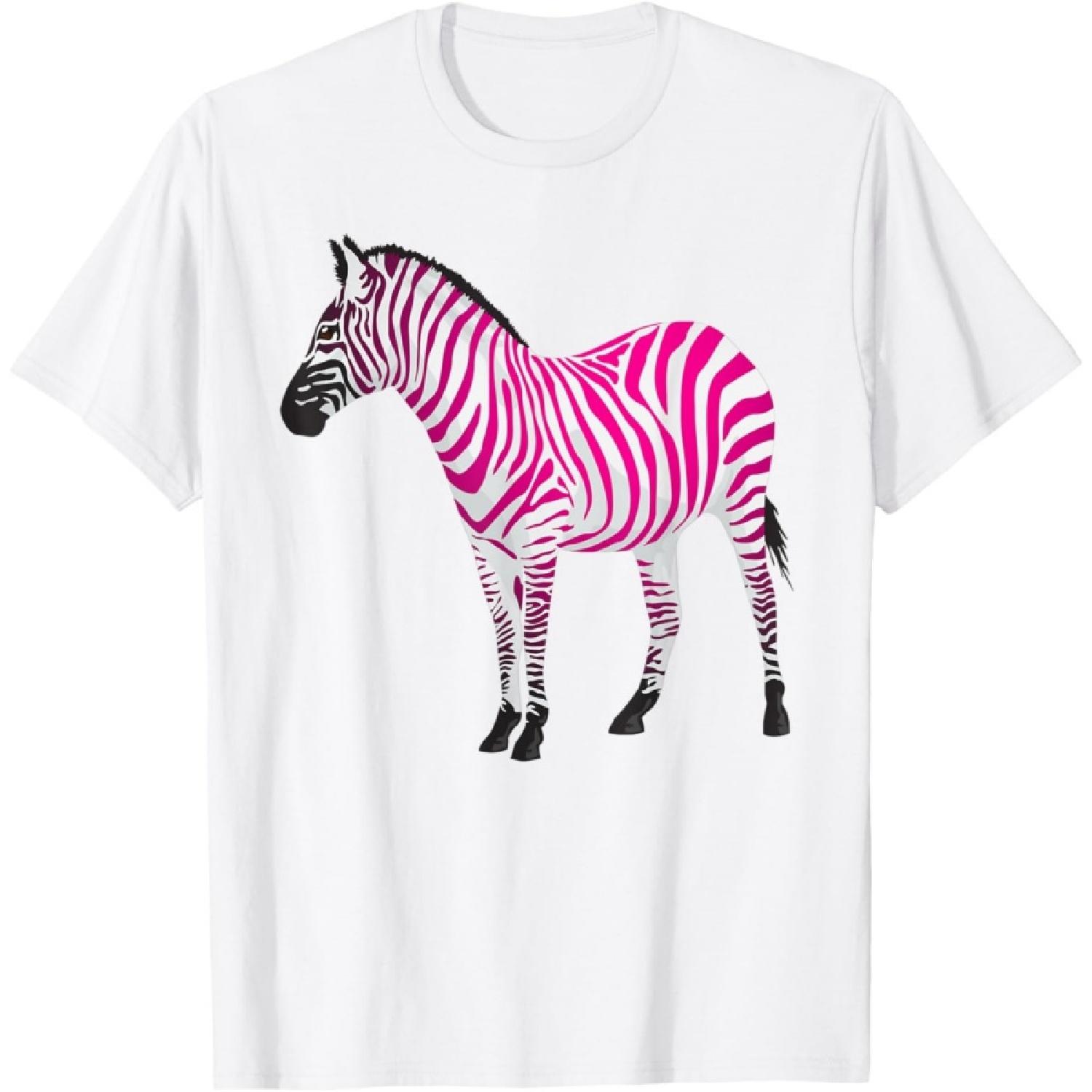 Beautiful Zebra Pink Sassy Art T-Shirt T-Shirt S белый