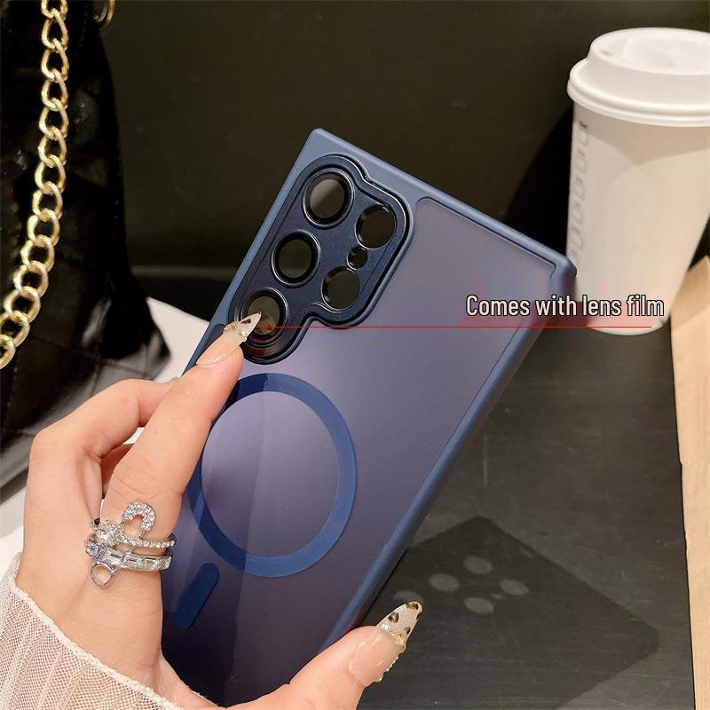 Samsung S26 Ultra/S25+ Magnetic Case with Lens Film & Frosted Finish
