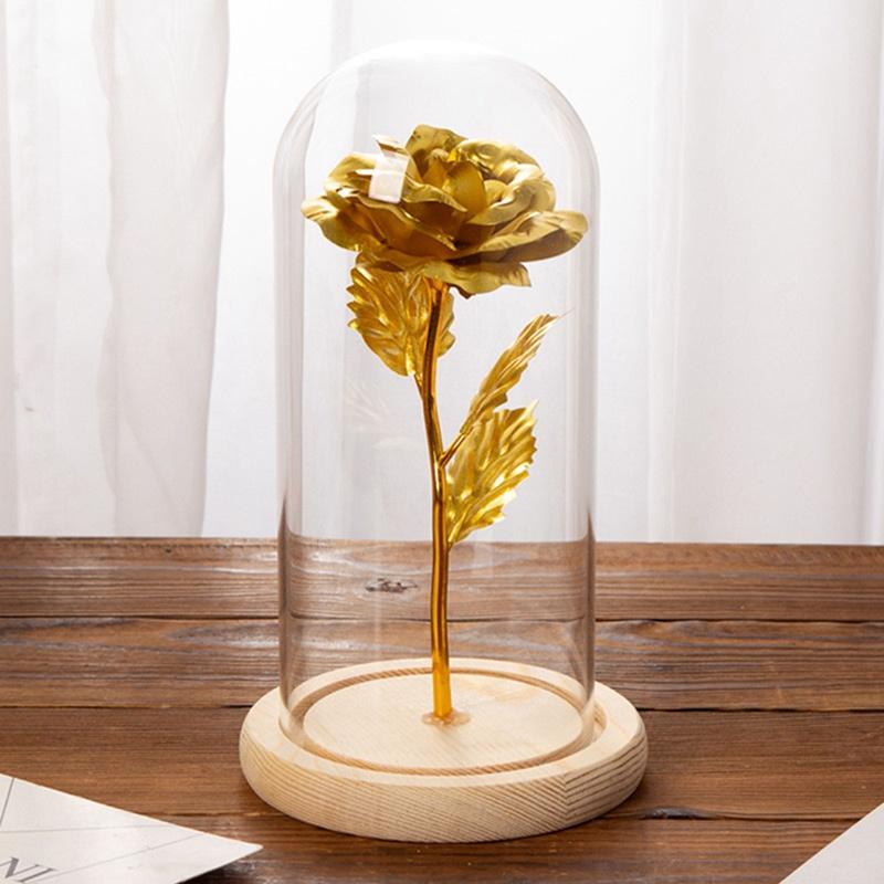 Romantive Eternal Rose LED Light Rose In Glass Dome For Valentine's Day Mother's Or Christmas Day Gift