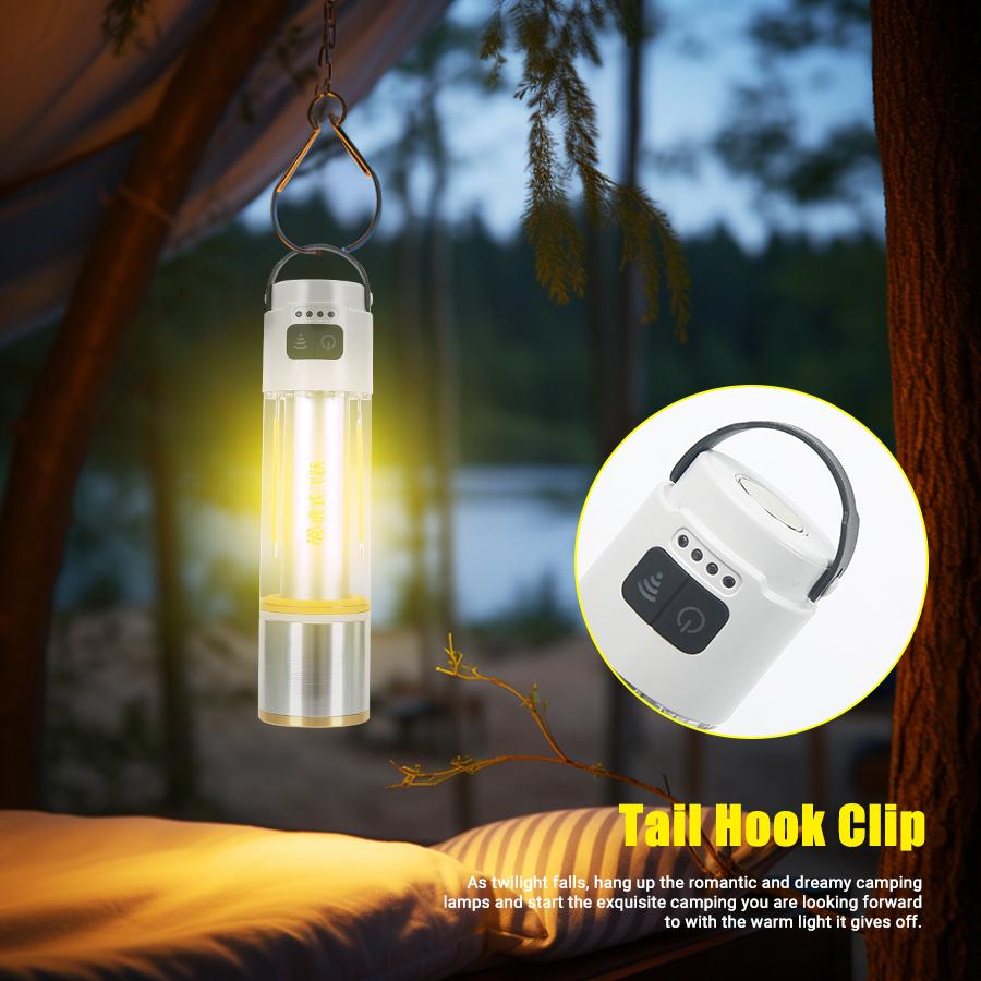 Multifunction LED Flashlight XPE Super Bright Torch Lamp with Hook Outdoor Waterproof Camping Lantern USB Rechargeable