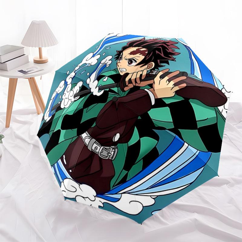 1pc Demon Slayer Automatic Open/Close Umbrella   Compact Travel Umbrella, 8 Rib Heavy Duty, Perfect for Women & Men    a0923169