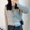 Women's European Style Heavy Knit Lamb Wool Cardigan - Thick Coarse Yarn Cashmere Sweater Coat for Autumn and Winter 2025