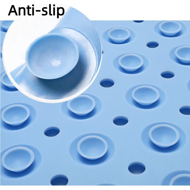 Thickened Extra Large Non Slip Bath Mat With Strong Suction Cups Drain Holes Perfect For Home Bathroom Shower Tub Use