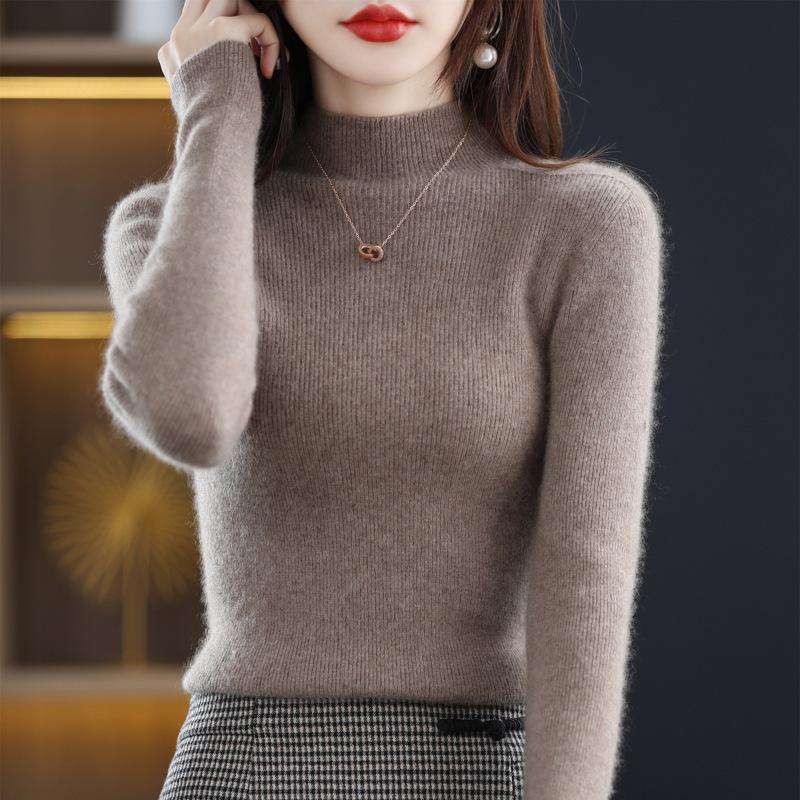 Tight Half-high Neck Bottoming Shirt Women's Fall and Winter Knitted Sweater