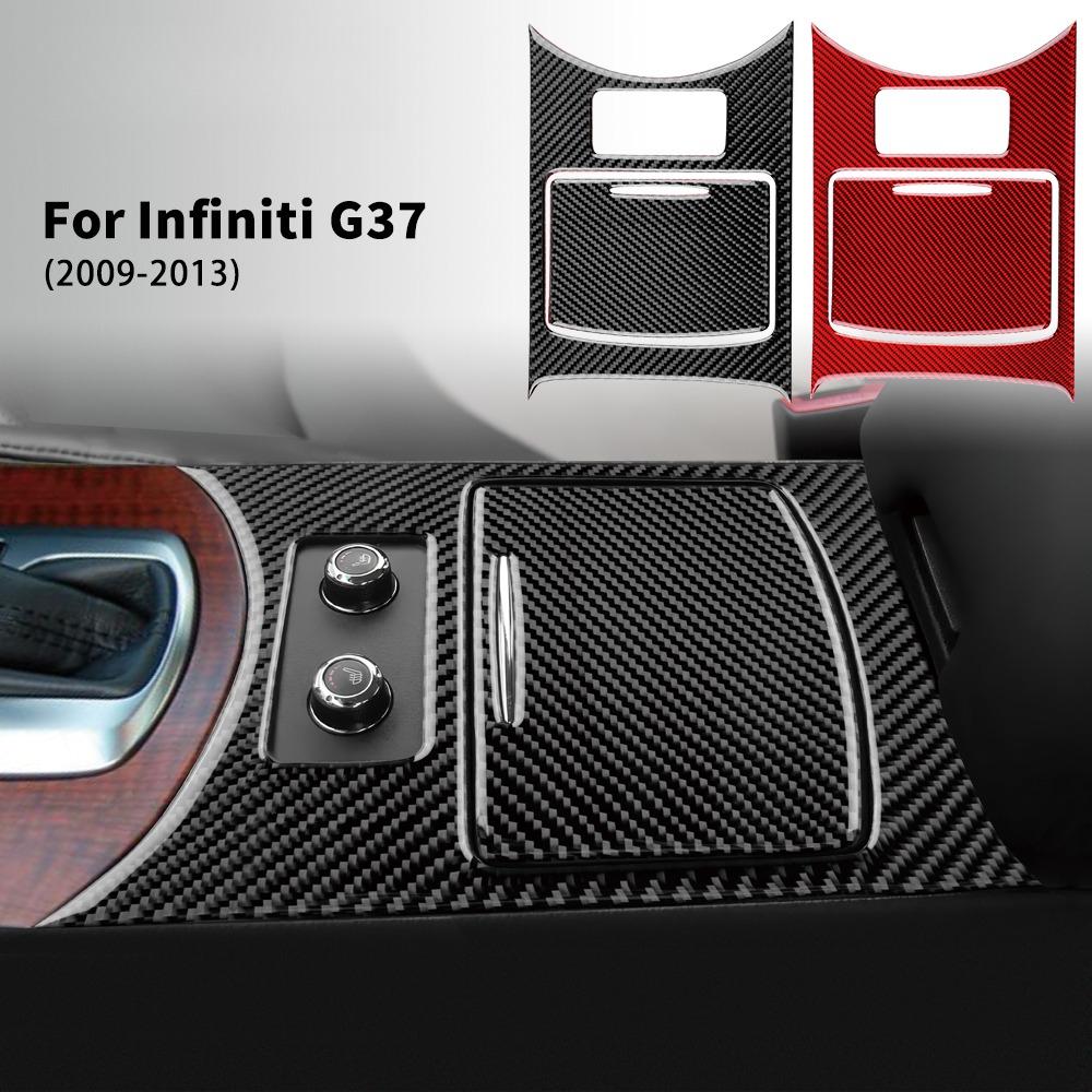Carbon Fiber Car Central Water Cup Cover Sticker For Infiniti G35 G37 2008-2013 Gear Cup Panel Trim Decoration Accessories