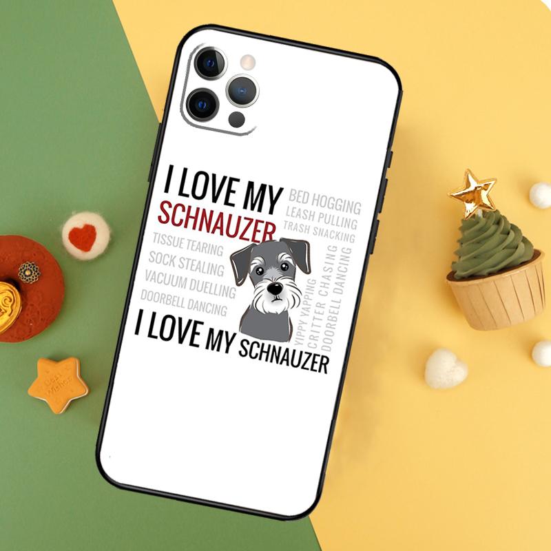 

Cartoon Schnauzer Dog Phone Case For iPhone 17 16 16E 15 14 12 11 13 Pro Max 12 13 Mini 17Air Shockproof Cover iPhone 17 Air