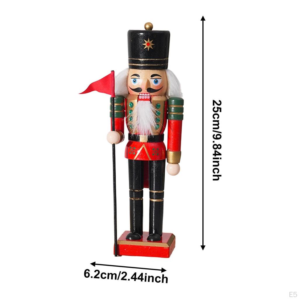 Christmas Decorative Nutcracker Figurine Seasonal Decor 25 Cm Crafts for Centerpiece