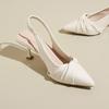 Sandals Girl 2025 Summer Niche French Fairy Style Dress with Medium Heeled Pointed Toe Bun White Thin Heeled High Heels