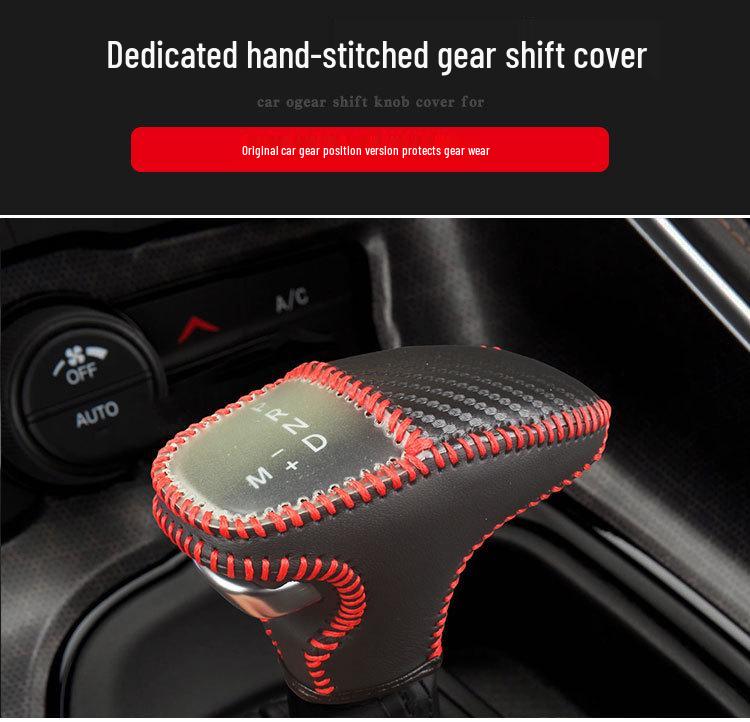Cross-Border Genuine Leather Gear Shift Boot & Knob for Dodge Challenger, Charger & Durango