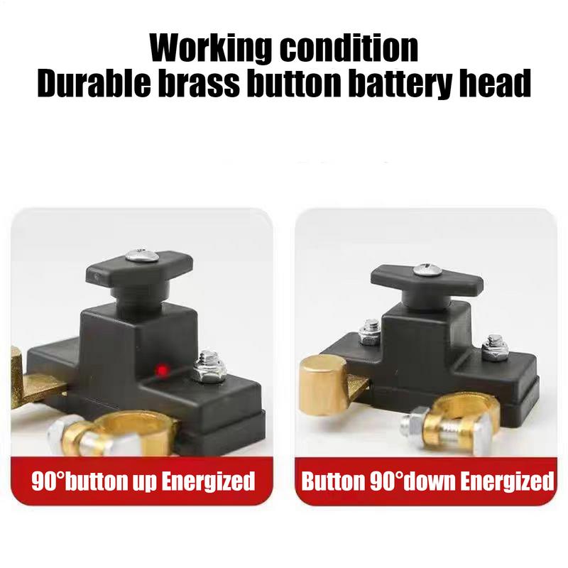 12V 24V Car Battery Power Off Switch Car Battery Disconnect Switch Isolator Brass Battery Disconnect Knob For Marine Truck RV