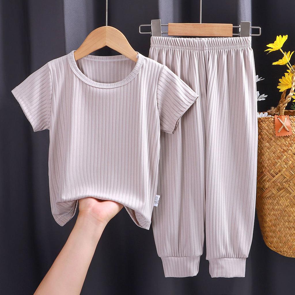 Haine de vară pentru copii, haine casual pentru bărbați și femei, culoare solidă, set pijamale pentru copii, haine pentru copii