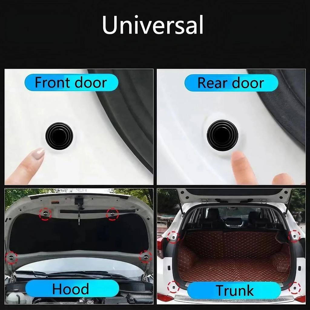 4pcs Car Door Cushioning Silicone Door Closing Silent Anti-collision Sticker Universal Shockproof Cushioning