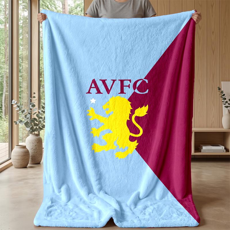 Coperta in Flanella con Stampa Aston Villa, Morbida Calda Leggera Coperta da Divano Letto Campeggio