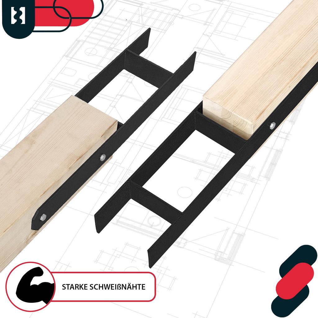 H column base for embedding, black, galvanized, 120 mm