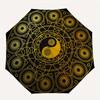 Golden Yin Yang Symbol Circular Rug  Umbrella, Portable 3-Fold Umbrella for Men & Women,Christmas Gift ES174