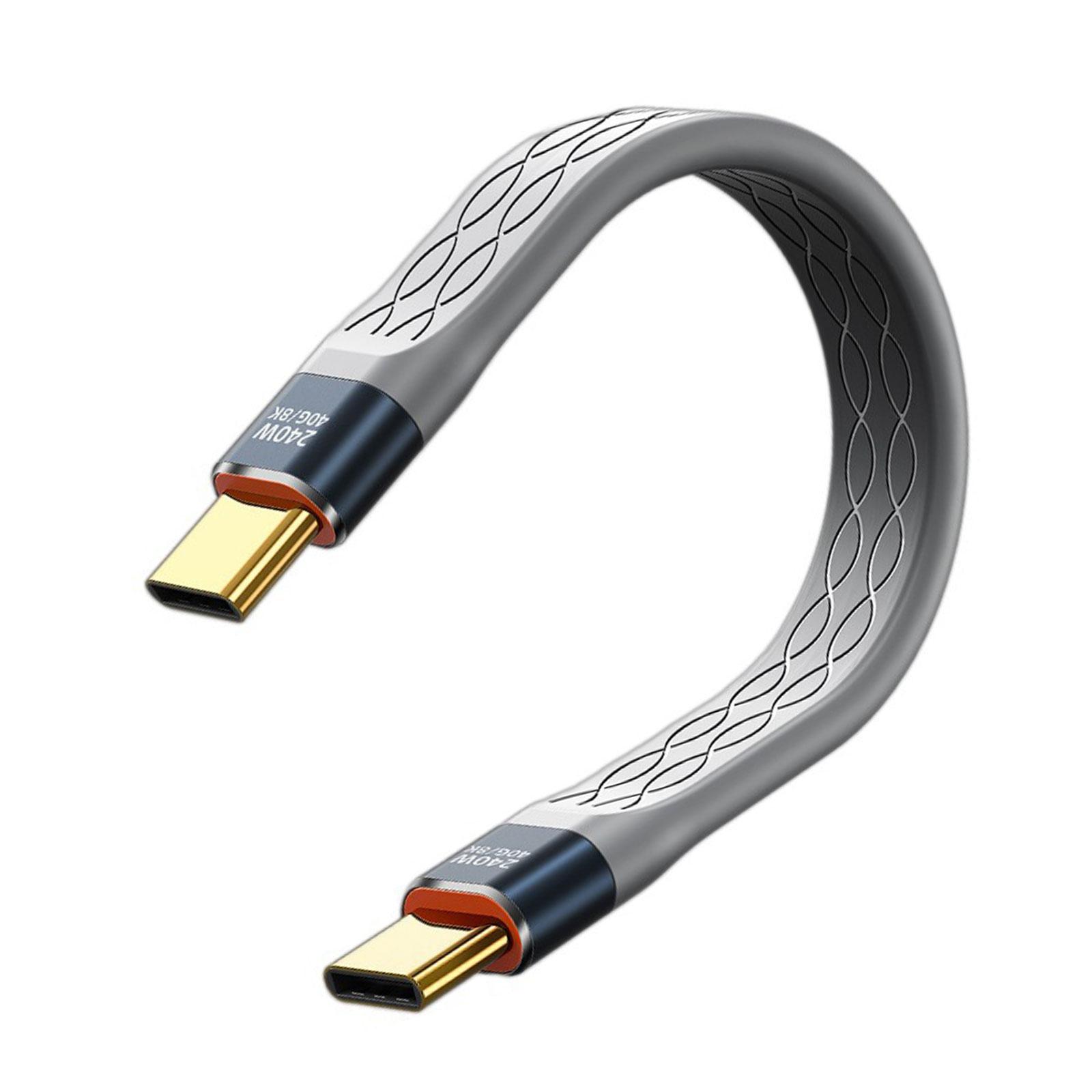 

USB4 USB C кабель короткий 5-дюймовый плоский 40 Гбит/с передача данных 240 Вт быстрая зарядка поддерживает 8K видео для устройств Phone Pad