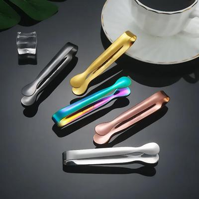 Kitchen Tongs Stainless Steel Pliers For Barbecue With Smooth Edges Stainless Ice Cube For Tea Party Accessory Food Mini Dining