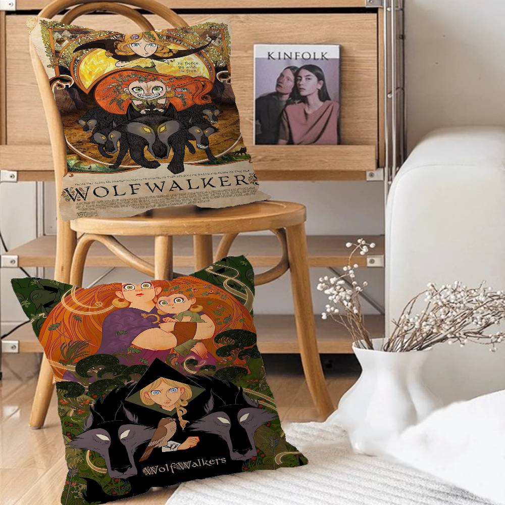 Anime W-Wolfwalker Stitch Glücklicher Drache Kissenbezug Sofakissenbezug Heimzimmer Dekoration Kindergeschenk