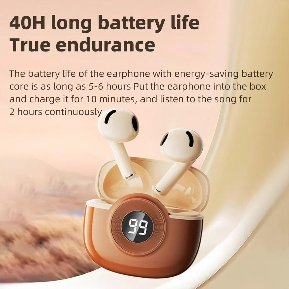 Mini In-Ear Wireless Earphones Digital Display HiFi Stereo Music Headset With HD Microphone Noise Cancel Low Latency