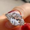 New Fancy Oval Cubic Zirconia Design Rings Women'S Engagement Wedding Accessories Delicate Female  Trendy Jewelry