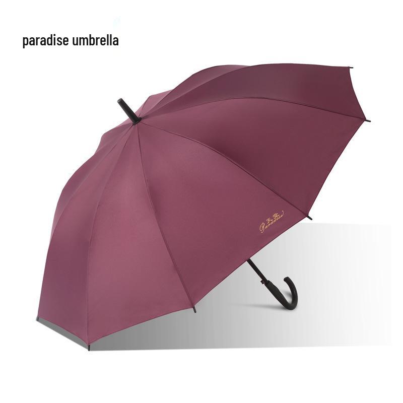 Tiantang Semi-Automatic Large Umbrella for Three People with Long Handle & Logo Print - Sun & Rain Protection