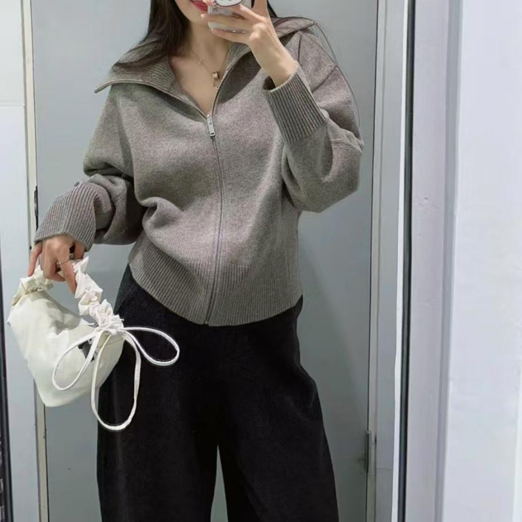 Ethereal Cos Winter New Style of Ladies' Casual Standard Fit Waist-cinching Knitted Pilot Jacket