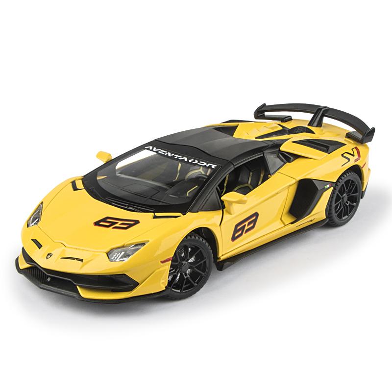 1/24 Scale Lamborghini SVJ63 Racing Car Simulation Alloy Car Model Sound and Light - Suitable for Children's Toys and Collections