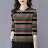 2026 Spring/Autumn Striped Long Sleeve Round Neck Shirt for Women