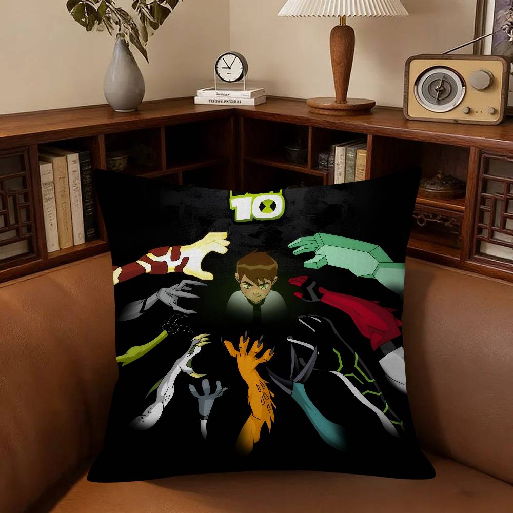 American C-Cartoon B-Ben 10 Cute Cushion Cover Inches Farmhouse Decor Home Throw Pillow Covers For Couch Decorations