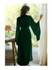 Sweet Satin Open-Front Robe: Deep V, Light Luxury, Tie-Waist, Wide Sleeves Homewear.