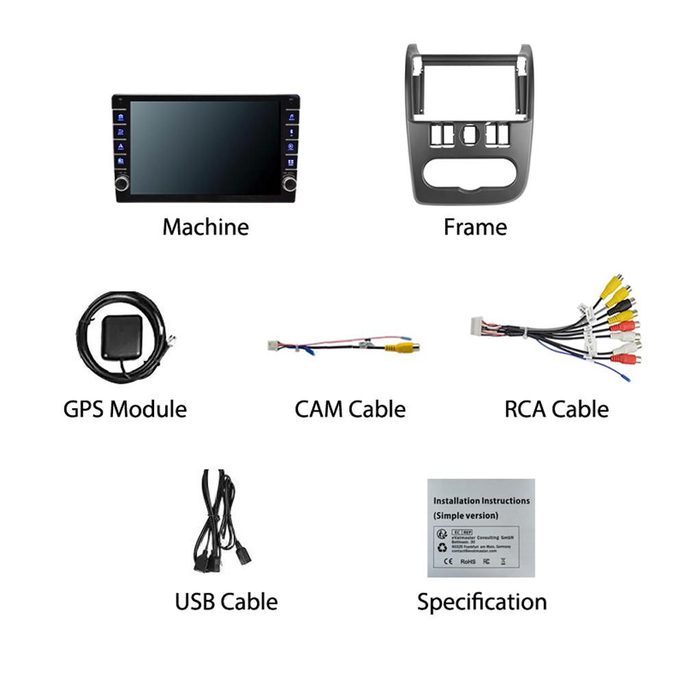 Android 2 Din autorádio Multimediální video přehrávač pro Lada largus 2012-2020 s knoflíkem GPS navigace Audio 1+16GB