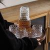 Wasserkaraffe und Glas Set Vintage Nacht Trinkbecher Set Klares Nachttischglas Saftkrug für Wasser Tee Saft
