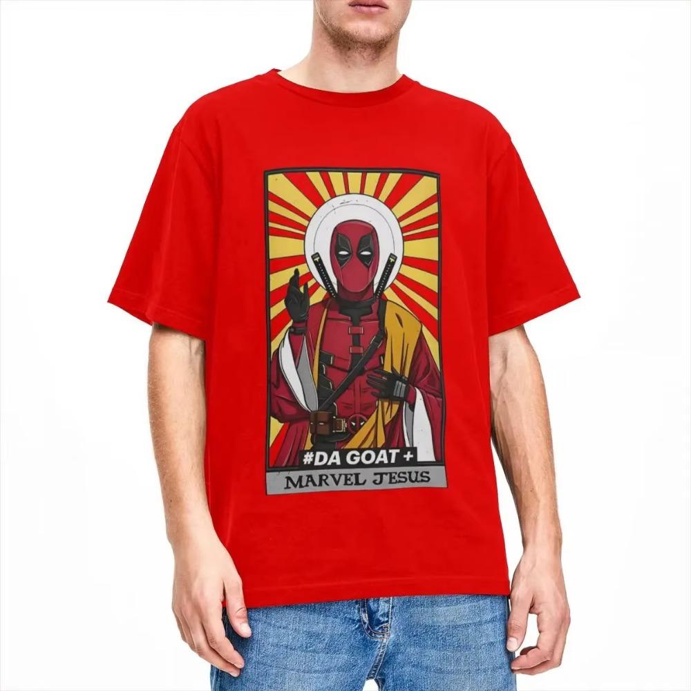 Herren Jesus Deadpool T-Shirts Reine Baumwoll-Tees Strand Genial Kurzarm T-Shirt O-Ausschnitt Hip Hop Custom DIY T-Shirt