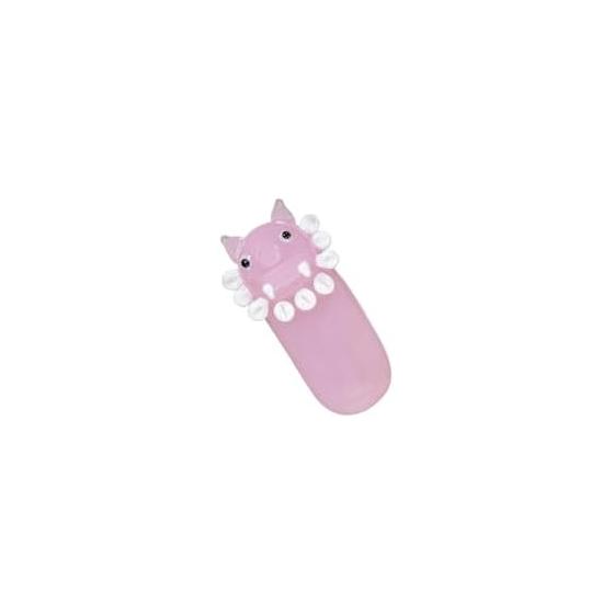Glass Chopstick Rest, Shisa Dog, Pink, Okinawa Souvenir, Cute, Small, 4.5cm