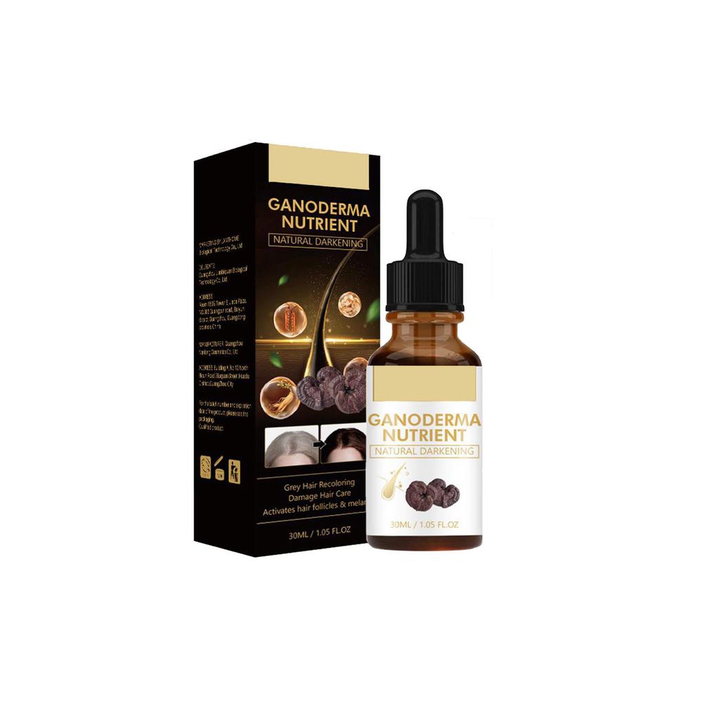 Sérum pour cheveux gris, sérum assombrissant naturel, nutriments à base de ganoderma, assombrissement naturel, nutriments capillaires biologiques, sérum gris, favorise des cheveux plus lisses 30 ml