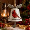 Christmas Bell Ornament Collectible Holiday Angel Wing Bell Engraved Christmas Pendant Memorial Decoration
