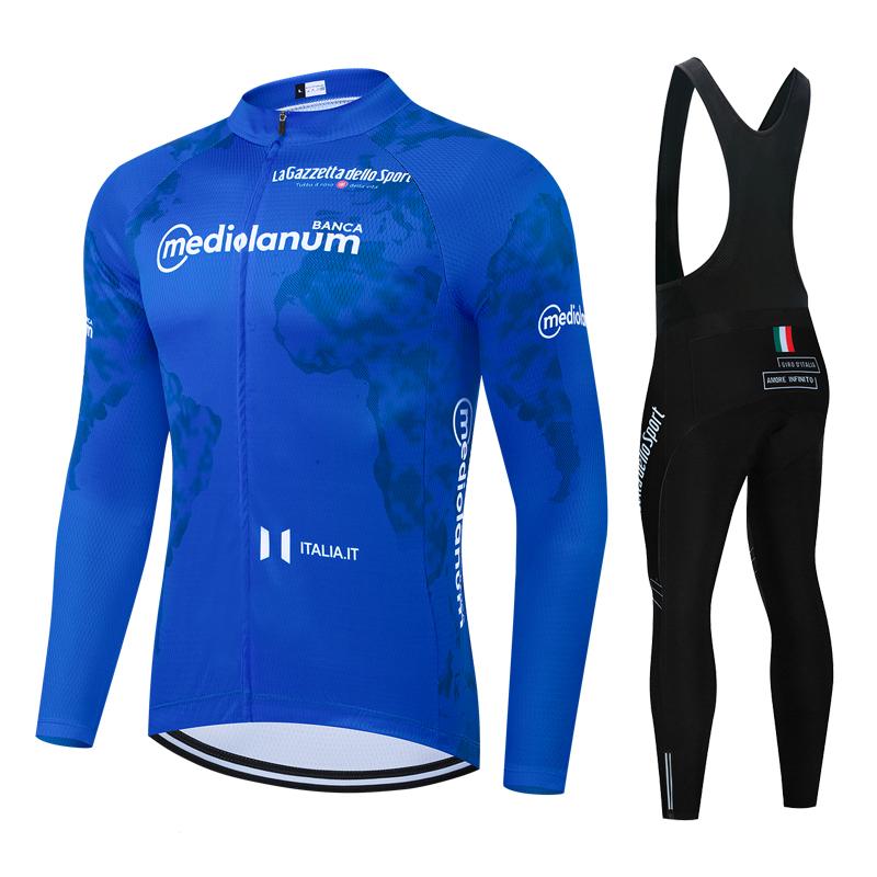 Lange Wielerjersey Fietsjack Maillot Broek Set Lente Zomer Tour De Italy D'ITALIA Ropa Ciclismo Pro Team Fietskleding
